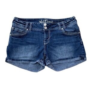 WallFlower Junior's 13 Patriotic Star Denim Shorts  Rhinestone Bling America